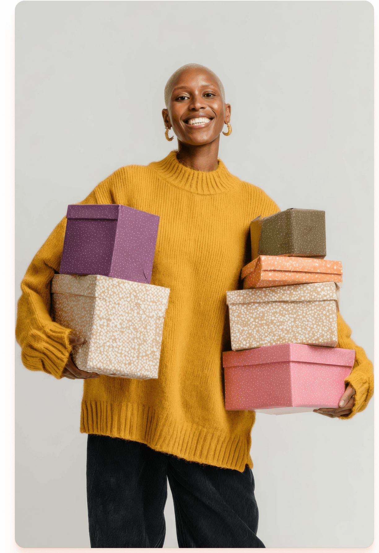 Woman holding delivery packages